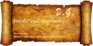 Darázsi Gerzson névjegykártya